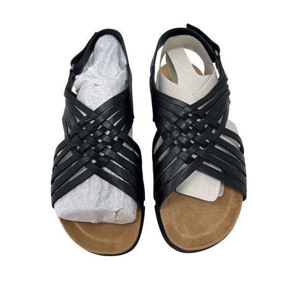 Easy Spirit Semar Black Leather Slingback Comfort Sandals 8 Wide - Picture 2 of 8